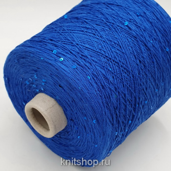 Bombay (12 Bluette синий, пайетки 3мм) 35% лён, 16% хлопок, 46% вискоза, 3% пайетки 425м/100гр