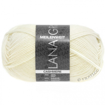Lana Grossa Meilenweit 50 Cashmere (01) 70% меринос superwash, 5% кашемир, 25% полиамид 50 г/210 м