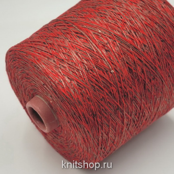 Lagopolane Brezza (9030 красный, какао, пайетки какао 2мм) 44% хлопок, 56% пл, пайетки 470м/100гр