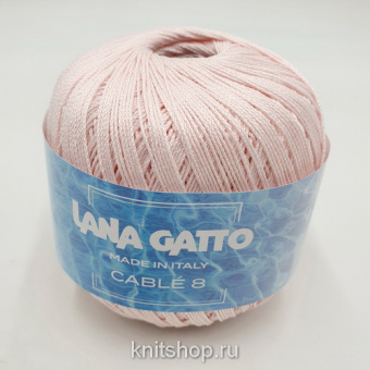 Lana Gatto Cable 8 (06587 пудра) 100% хлопок 50 г/283 м