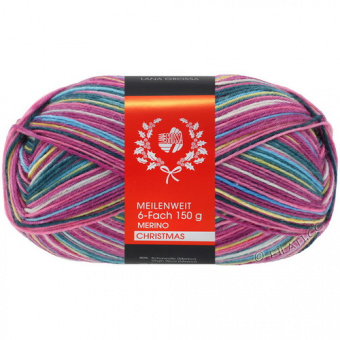 Lana Grossa Meilenweit 150 6-Ply Merino Christmas (318) 80% меринос, 20% полиамид 150 г/390 м