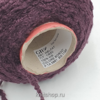 GTI Welfat (Bordo слива) 100% кашемир вспушенный букле 65м/100гр