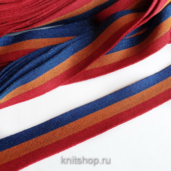 Тесьма проризиненая Гуччи (красный, оранж, синий, люрекс) ширина 3см, Италия