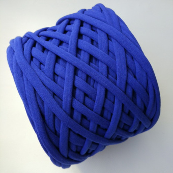 Пряжа Лента синий (длина нити 95-100м, ширина нити 7-9мм)