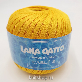 Lana Gatto Cable 8 (06568 желтый) 100% хлопок 50 г/283 м