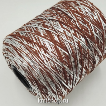 Rigo Emporium (9121 терракот, фольга серебро) 90% меринос, 8% фольга, 2% па 180м/100гр