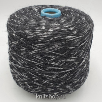 Fiordo (40154 черный, белый, серый) 50% меринос, 50% акрил 180м/100гр шишечки, утолщения