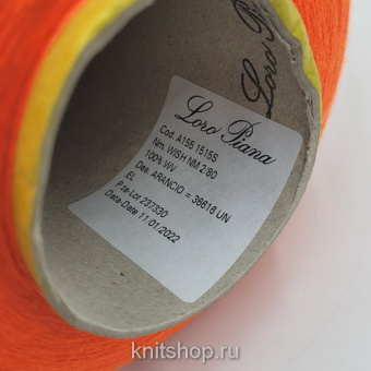 Loro Piana Wish MAD1715 (Arancio оранжевый неон) 100% меринос 2/80 4000м/100гр
