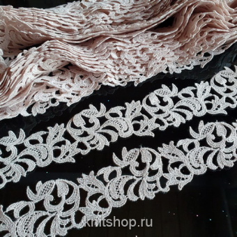 Кружево Ла Перла (бежевый) двойное, ширина 4см, Италия