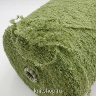 E Miroglio Teddy (ZWR молодая трава) 25% меринос, 63% акрил, 12% па 350м/100гр букле