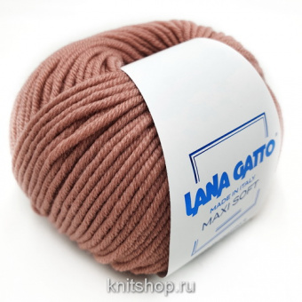 Lana Gatto Maxi Soft (14393 розовое дерево) 100% меринос экстрафайн 50 г/90 м