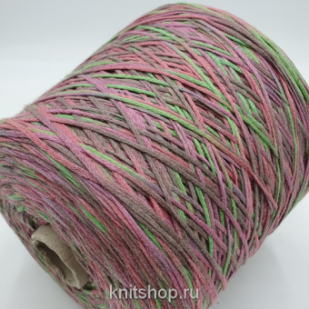 Spencer Multicolor (пыльная роза сирень листва мультиколор) 20% лён, 80% хлопок 250м/100гр шнурок