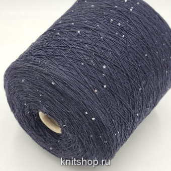 Servizi E Seta Supersilk (1321 темно-синий, серебро) 75%меринос 20%шелк 5%пайетки 2мм 500м/100гр