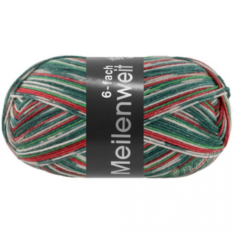Lana Grossa Meilenweit 150 6-Ply Merino Christmas Lurex (626) 80% меринос, 20% па, люрекс 150г/390м