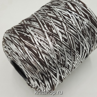 Rigo Emporium (8022 горький шоколад, фольга серебро) 90% меринос, 8% фольга, 2% па 180м/100гр