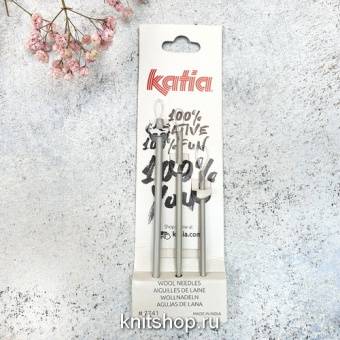 Иглы ручные Katia, для шитья шерстью и пряжей, 3 шт