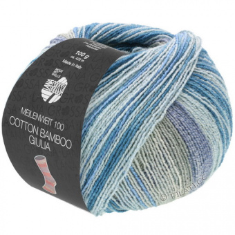 Lana Grossa Meilenweit Cotton Bamboo GIULIA (5225) 40%хлопок 25%меринос 20%бамбук 15%па 100г/420м