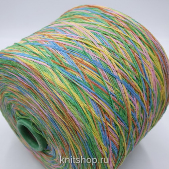 Moma Multicolor (7 радужный зеленый мультиколор) 76% хлопок, 24% па 600м/100гр реснички