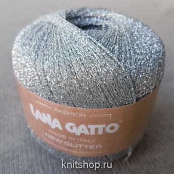 Lana Gatto New Glitter (8592 серый) 51% полиэстер, 49% нейлон 25 г/300 м