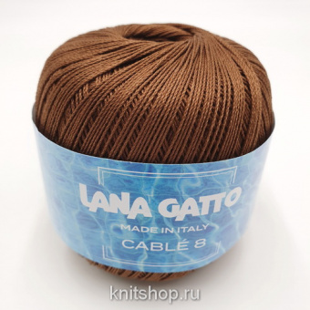 Lana Gatto Cable 8 (06580 шоколад) 100% хлопок 50 г/283 м
