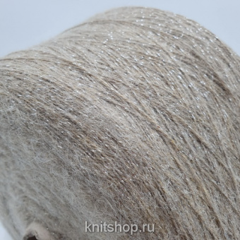 Soffio (Tortora какао, люрекс серебро) 40%меринос 25%кидмохер 5%люрекс 30%другие волокна 750м/100гр