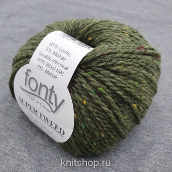 Fonty Super Tweed (10 темно-зеленый) 95% меринос, 5% мохер 50 г/110 м