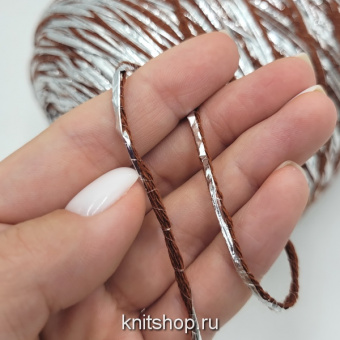 Rigo Emporium (9121 терракот, фольга серебро) 90% меринос, 8% фольга, 2% па 180м/100гр