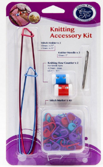 Набор аксессуаров для вязания (маркеры 40шт, иглы 2шт, счетчик рядов 2шт, булавки 2шт) Classic Knit
