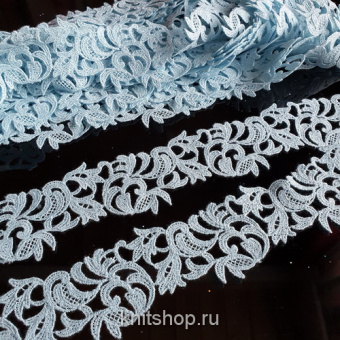 Кружево Ла Перла (голубой) двойное, ширина 4см, Италия