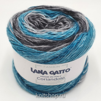 Lana Gatto Coriandolo (09330 лагуна) 75% шерсть вирджн, 23% акрил, 2% люрекс 100г/300м