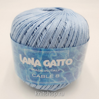 Lana Gatto Cable 8 (06598 светло-голубой) 100% хлопок 50 г/283 м