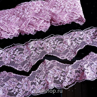 Кружево зигзаг (пыльная роза) двойное, ширина 4-7см, Италия