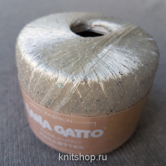Lana Gatto Paillettes (08599 сливочный) 100% полиэстер (пайетки) 25 г/195 м