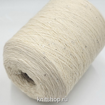 Servizi E Seta Supersilk (1313 сливочный) 75%меринос, 20%шелк, 5%пайетки 2мм 500м/100гр может косить