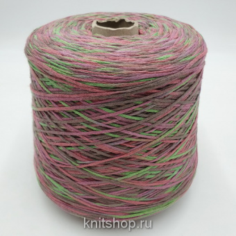 Spencer Multicolor (пыльная роза сирень листва мультиколор) 20% лён, 80% хлопок 250м/100гр шнурок