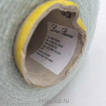 Loro Piana Foam (Azzurro Acqua мята) 75% кашемир вспушенный, 25% шёлк 2500м/100г букле