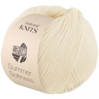 Lana Grossa Summer Softness (02) 80% хлопок органический, 20% меринос 50г/130м шнурок