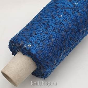 Lustrosa (2303 морская волна, пайетки) 100% хлопок, пайетки 5мм 300м/100гр