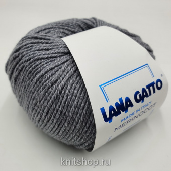 Lana Gatto Merinocot (14433 серый) 53% меринос экстрафайн, 47% хлопок 50г/125м