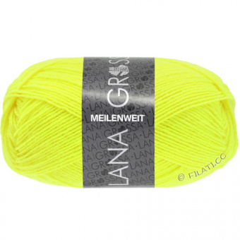 Lana Grossa Meilenweit 50 neon (1392 желтый неон) 80% меринос, 20% полиамид 50 г/210 м