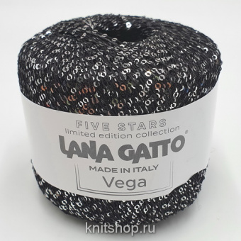 Lana Gatto Vega (09386 черный серебро) 45% пайетки, 55% па 25г/112м