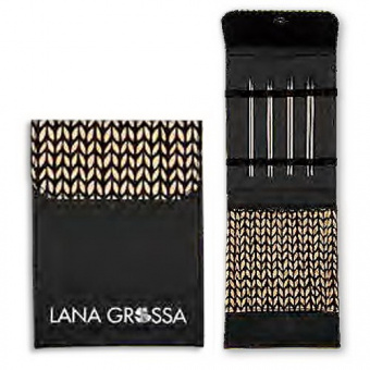 Набор разъемных спиц, малый, сталь, нержавеющая, ткань, цвет Черный, Lana Grossa