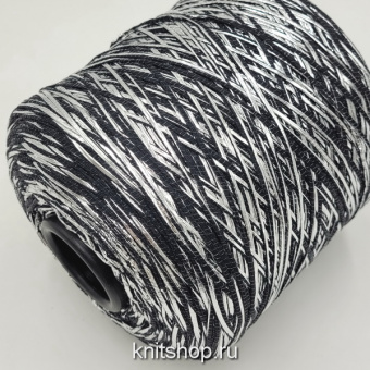 Rigo Emporium (8013 черный, фольга серебро) 90% меринос, 8% фольга, 2% па 180м/100гр