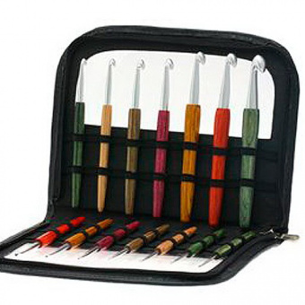 Набор крючков с ручкой из дерева, разноцветное, Signal, Lana Grossa