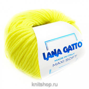 Lana Gatto Maxi Soft (А1787 желтый неон) 100% меринос экстрафайн 50 г/90 м