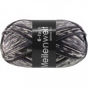 Lana Grossa Meilenweit 150 6-Ply Denim Mix (9640) 80% меринос, 20% полиамид 150г/390м