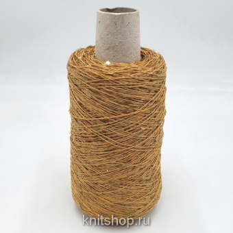 Lustrosa (8323 куркума, пайетки) 100% хлопок, пайетки 3мм, 6мм 200м/100гр