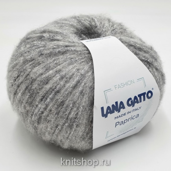 Lana Gatto Paprico (09454 серый) 43% альпака, 19% меринос, 20% люрекс, 18% па 50г/175м