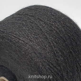 Soffio (Nero черный, люрекс серебро) 40%меринос 25%кидмохер 5%люрекс 30%другие волокна 750м/100гр