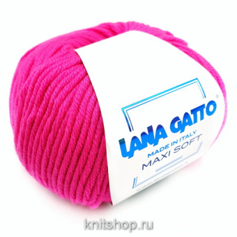 Lana Gatto Maxi Soft (А3088 барби неон) 100% меринос экстрафайн 50 г/90 м